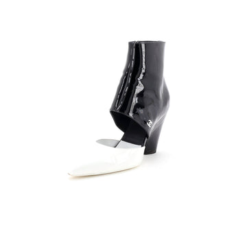 Chanel Women's CC Cut Out Ankle Boots Patent