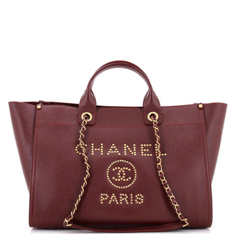 Chanel Deauville Tote Studded Caviar Large