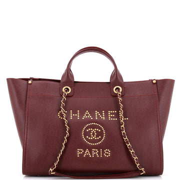 Chanel Deauville Tote Studded Caviar Large