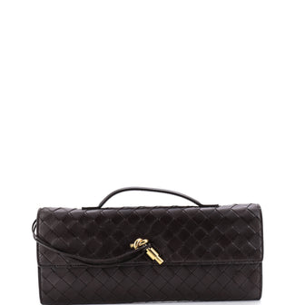 Bottega Veneta Andiamo Top Handle Clutch Intrecciato Nappa Long