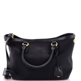 Prada Logo Open Tote Canvas Medium