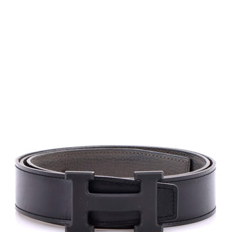 Hermes Constance Reversible Belt Leather with So Black Matte Hardware Wide