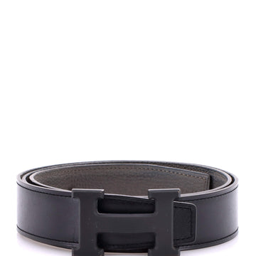 Hermes Constance Reversible Belt Leather with So Black Matte Hardware Wide