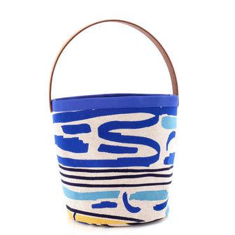 Hermes Petit H Bucket Bag Printed Canvas