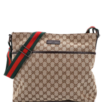 Gucci Front Pocket Web Messenger GG Canvas Medium