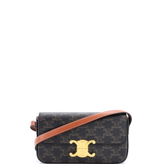 Celine Triomphe East-West Shoulder Bag Triomphe Coated Canvas