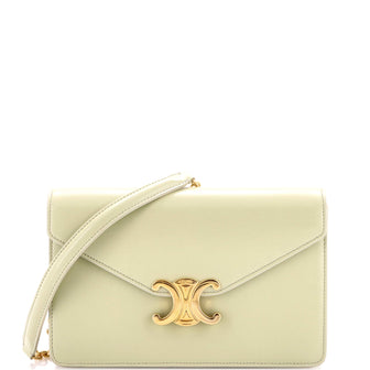 Celine Margo Triomphe Wallet on Chain Leather