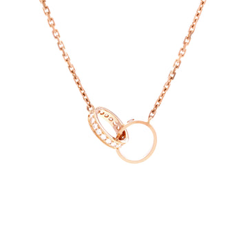 Cartier Love Interlocking Necklace 18K Rose Gold with Diamonds