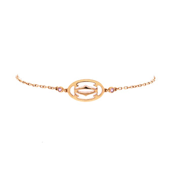 Cartier Double C Logo Bracelet 18K Rose Gold with Pink Sapphires