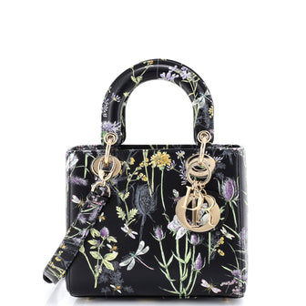 Christian Dior Lady Dior Bag Floral Printed Lambskin Medium