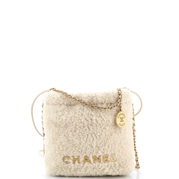 Chanel 22 Chain Hobo Shearling Mini