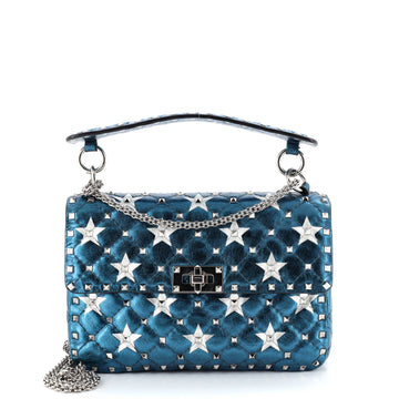 Valentino Garavani Rockstud Spike Flap Bag Quilted Printed Leather Medium