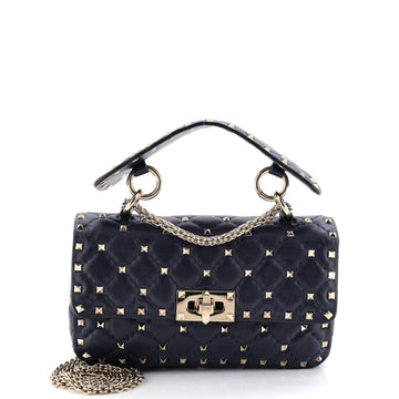 Valentino Garavani Rockstud Spike Flap Bag Quilted Leather Small