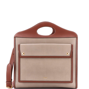 Burberry Pocket Tote Lizard Embossed Leather Medium