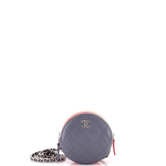 Chanel Round Compartment Clutch with Chain Quilted Lambskin