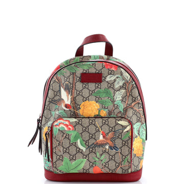 Gucci Zip Pocket Backpack Tian Print GG Coated Canvas Small