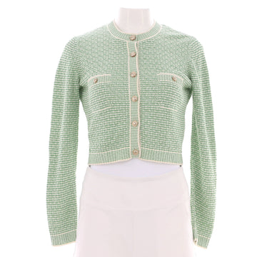 Chanel Women's Two Pocket Button Up Cardigan Cotton Blend