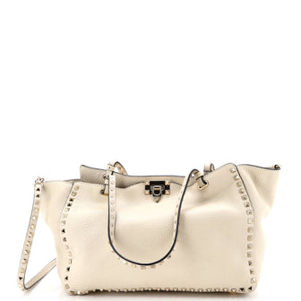 Valentino Garavani Rockstud Tote Pebbled Leather Medium