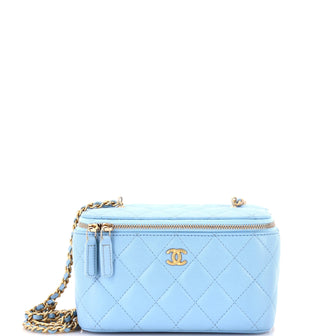 Chanel Pearl Crush Vanity Case with Chain Quilted Lambskin Small