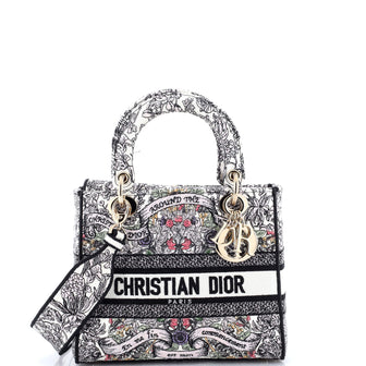 Christian Dior Lady D-Lite Bag Embroidered Canvas Medium