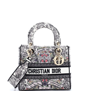 Christian Dior Lady D-Lite Bag Embroidered Canvas Medium