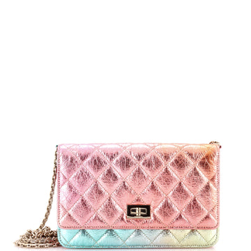 Chanel Rainbow Reissue 2.55 Wallet on Chain Quilted Multicolor Metallic Goatskin