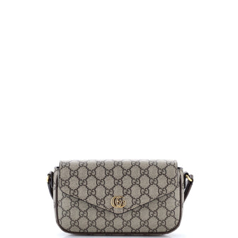Gucci Ophidia Envelope Flap Shoulder Bag GG Coated Canvas Mini
