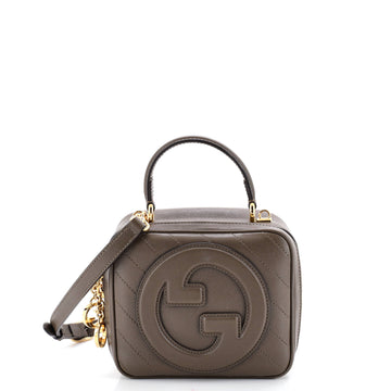 Gucci Blondie NM Top Handle Shoulder Bag Diagonal Quilted Leather
