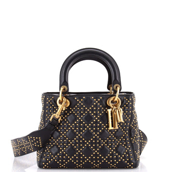 Christian Dior Supple Lady Dior Bag Cannage Studded Lambskin Medium
