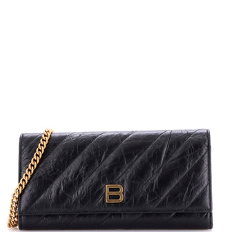 Balenciaga Crush Wallet on Chain Quilted Leather