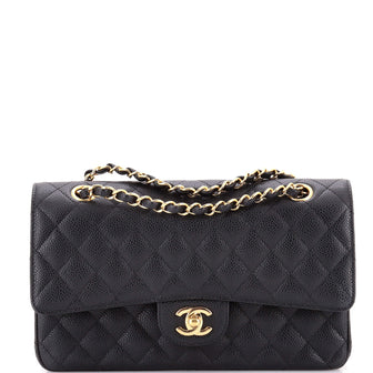 Chanel Classic Double Flap Bag Quilted Caviar Medium