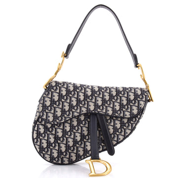 Christian Dior Saddle Handbag Oblique Canvas Medium
