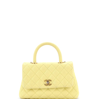 Chanel Coco Top Handle Bag Quilted Caviar Mini
