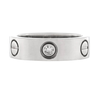 Cartier Love 3 Diamonds Band Ring 18K White Gold with Diamond