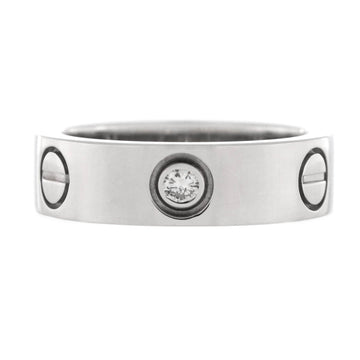 Cartier Love 3 Diamonds Band Ring 18K White Gold with Diamond