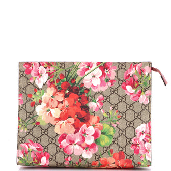 Gucci Toiletry Pouch Blooms Print GG Coated Canvas Large