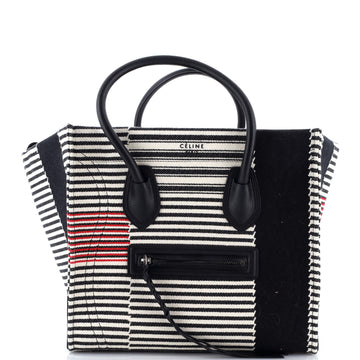 Celine Phantom Bag Striped Canvas Medium