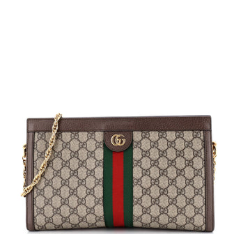 Gucci Ophidia Chain Shoulder Bag GG Coated Canvas Medium