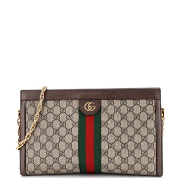 Gucci Ophidia Chain Shoulder Bag GG Coated Canvas Medium