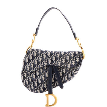 Christian Dior Saddle Handbag Oblique Canvas Medium