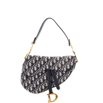 Christian Dior Saddle Handbag Oblique Canvas Medium