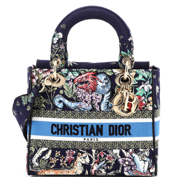 Christian Dior Lady D-Lite Bag Embroidered Canvas Medium