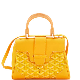 Goyard Saigon Top Handle Bag Coated Canvas with Leather Mini