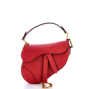 Christian Dior Saddle Handbag Leather Mini