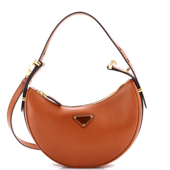 Prada Arque Half Moon Hobo Leather Small