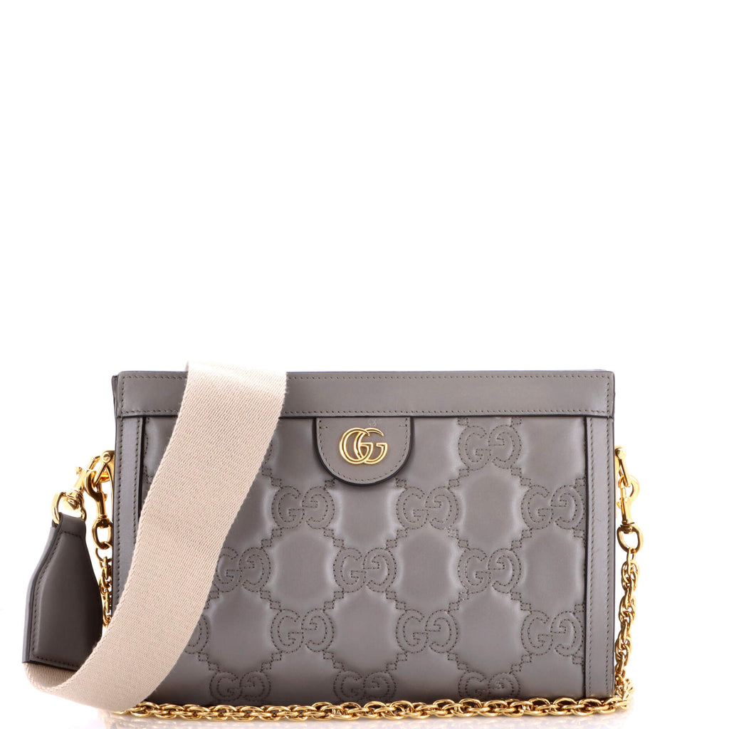 Gucci GG Shoulder Bag GG Matelasse Leather Small Gray 3983866