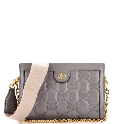 Gucci GG Shoulder Bag GG Matelasse Leather Small Gray 3983866