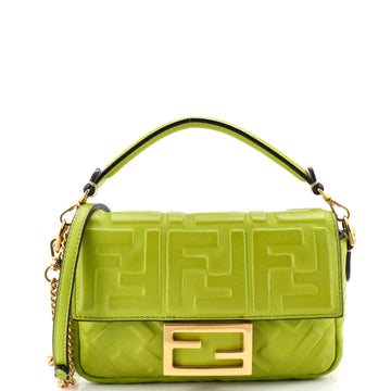 Fendi Baguette NM Bag Zucca Embossed Leather Mini