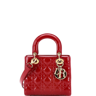 Christian Dior Lady Dior Bag Cannage Quilt Patent Small