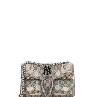 Gucci MLB Dionysus Bag Embroidered GG Coated Canvas with Python Small